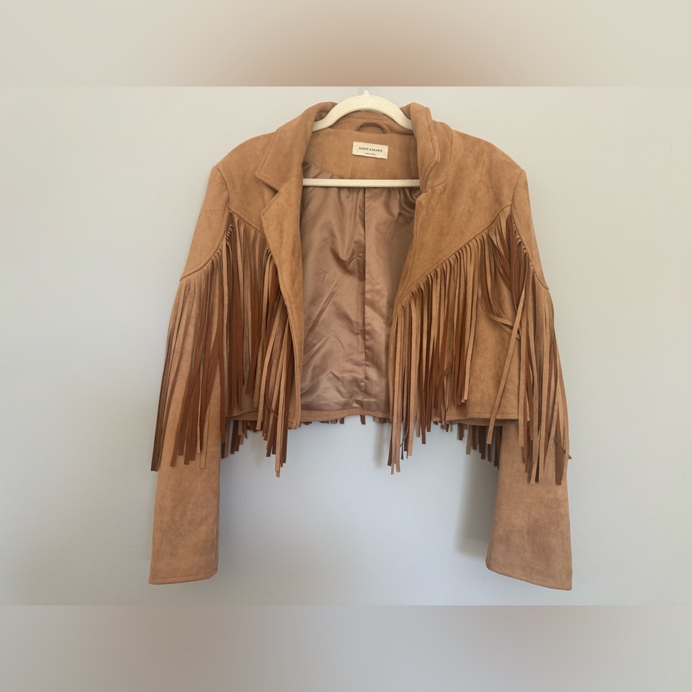 Vegan Suede Fringe Jacket
